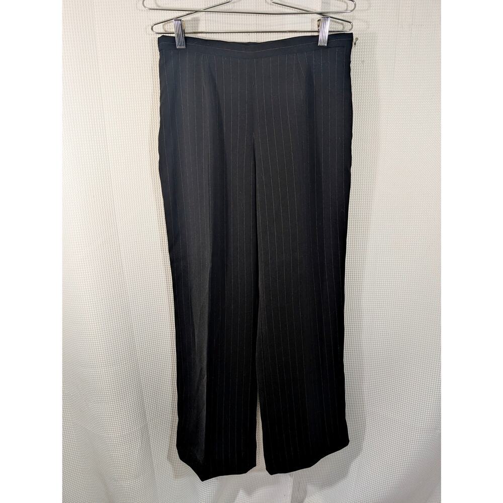 COLLECTIONS FOR LE SUIT! BLACK W/WHITE PINSTRIPE 2 PC JACKET, PANTS SUIT! SZ 10P - Picture 4 of 12